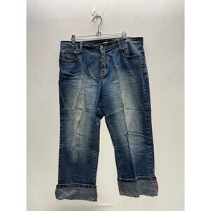 L.A. Blues Women's Stretch Denim Capri Jeans, Size 12, Light Wash